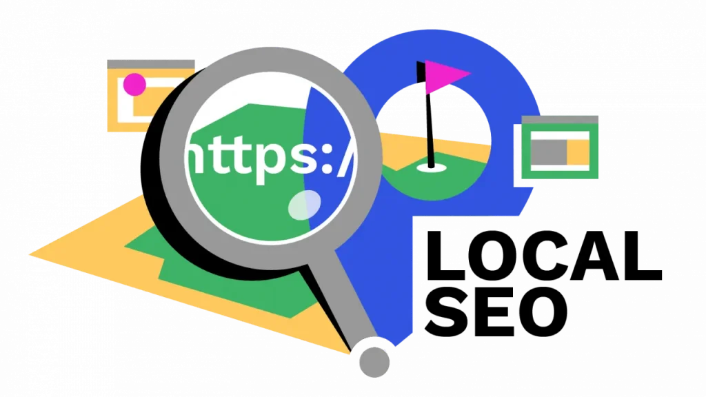 Magnifying glass zooming in on https